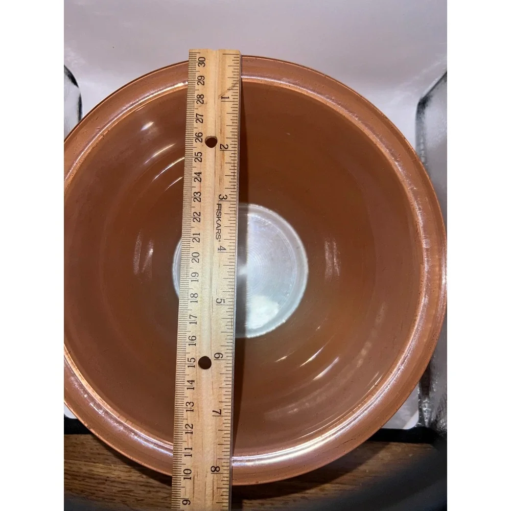 Pyrex Fireside Mixing Bowl 8.5 Inch Tan Beige Amber Glass 402 Vintage 1.5 Qt